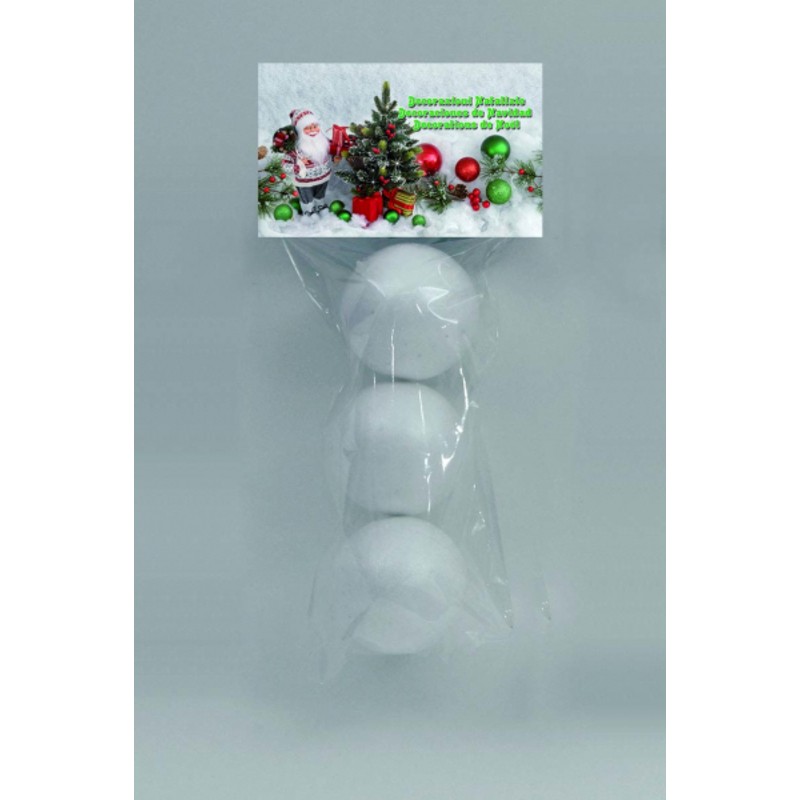 Set tre palline da decorare shabby decori natalizi lavoretti mm70