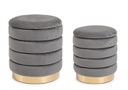 Set2 Pouf Contenitore Darina Grigio in velluto 