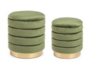 Set2 Pouf Contenitore Darina Olive in velluto 