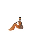 Statua ceramica donna africa seduta cm 21x10