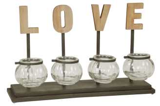 Targa love con vasetti vetro ea-6441 cm. 47 x 16