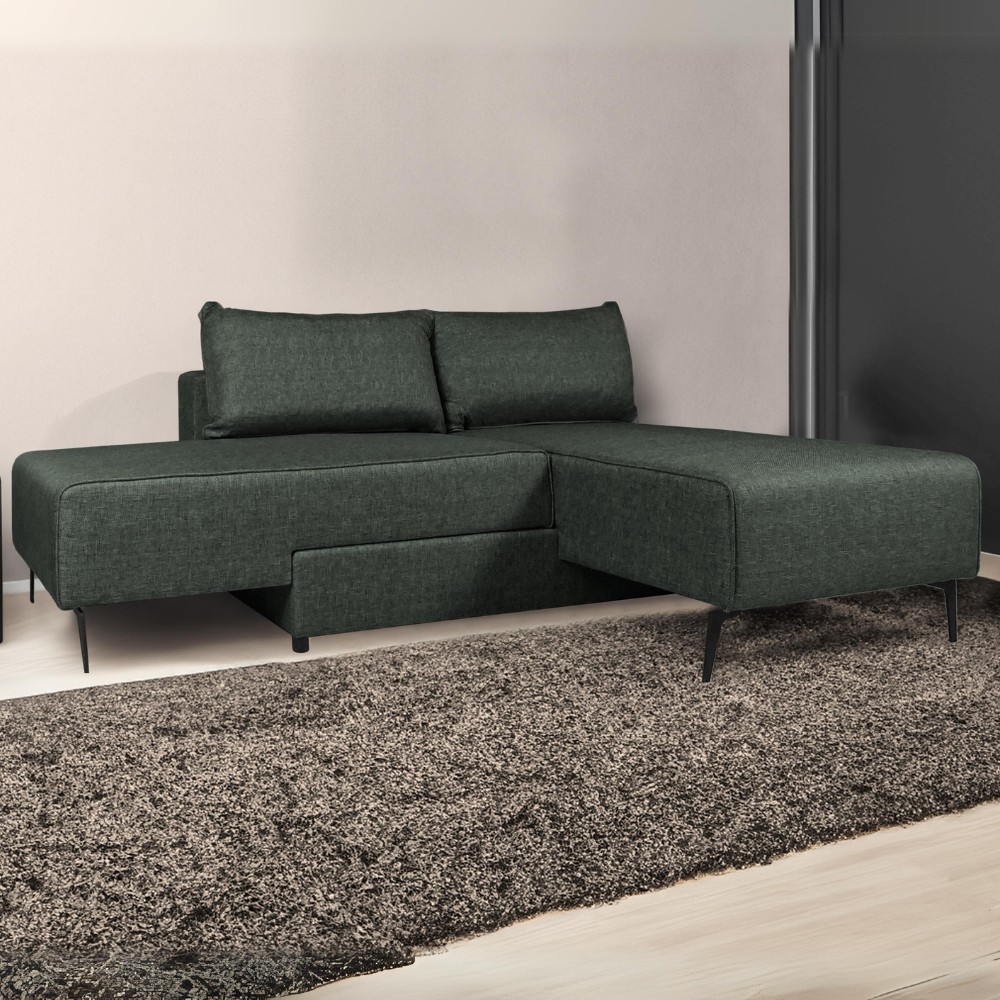 Divano letto angolare verde oliva 205x170