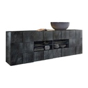 (3c) Madia 2 ante 4 cassetti in finitura ossido L.241 P.43 H.84 cm(ARTICAM2A4COS)