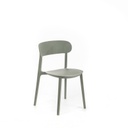 4x Sedia in polipropilene grigio chiaro 48x54x77,5h cm