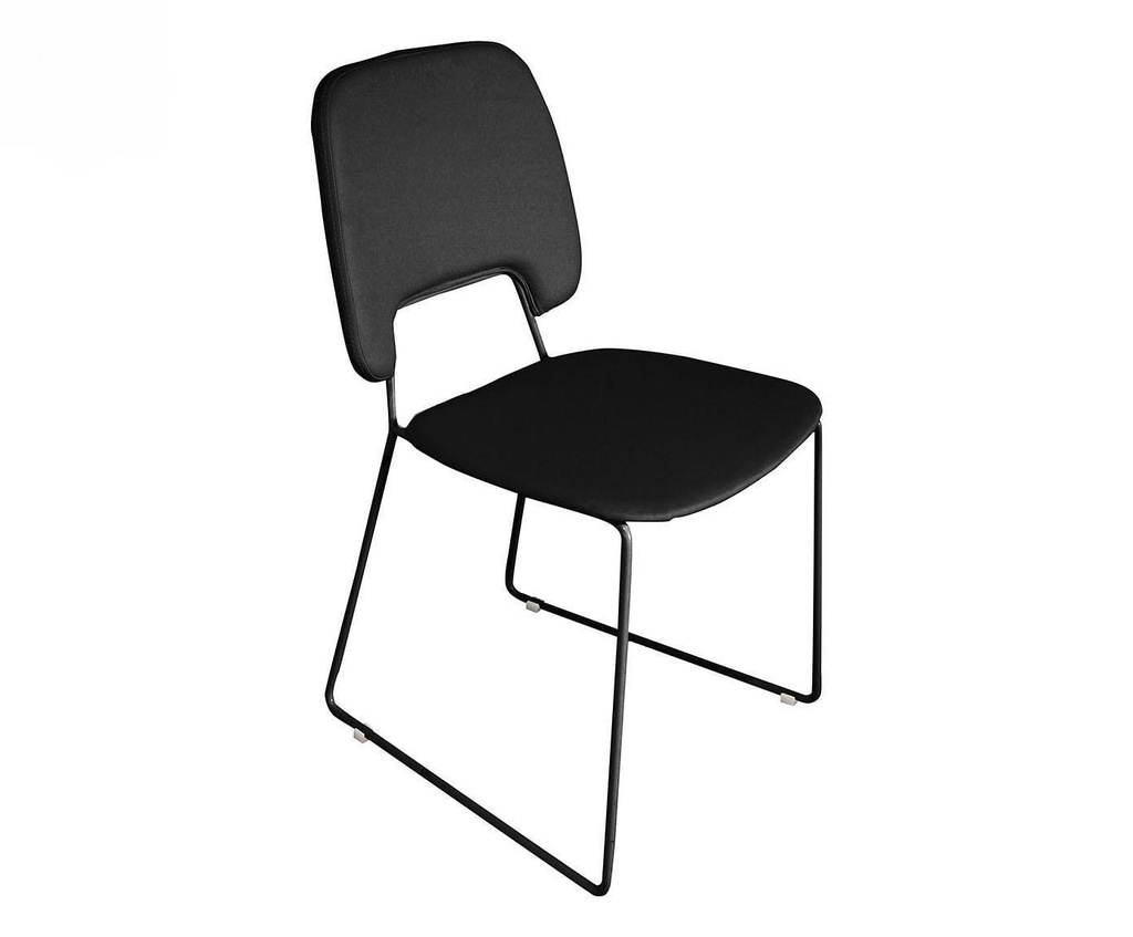 4x Sedia in similpelle e seduta nera 47,5x45,5x89h cm