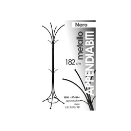 [GIC574894] Appendiabiti piantana da terra nera in metallo cm 182