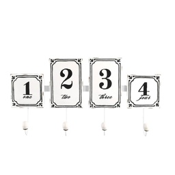 [V5923770000] Appendino metallo 4 posti bianco con numeri cm 46x23x6