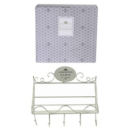[V6214260000] Appendino metallo paris 5 posti con mensola cm 38