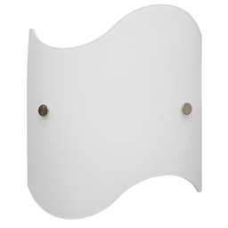 [ELDA/AP] Applique 1xE27 Finiture Cromo Vetro Lastra Bianco E-Energy