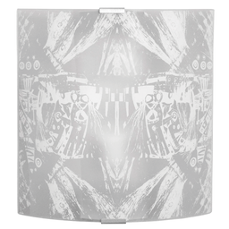 [ROBERTA/AG] Applique 1xE27 Montatura Argento Vetro Lastra Decorato Astratto E-Energy Roberta