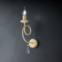 [BL148-AP1-AV] Applique in ferro Avorio decorazione Decape una luce 17x h32 cm