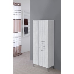 [BR799092] Armadietto da Bagno Grigio tre ante e un cassetto 60x35x 148,5 cm