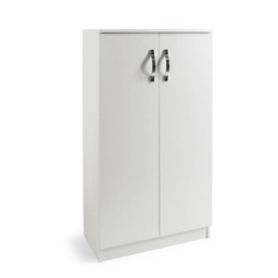 [A10754] Armadio scarpiera multiuso Bianco in legno nobilitato 2 ante h130x71x38