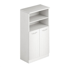 [AZ896339] Armadio scarpiera multiuso bianco in legno nobilitato 2 ante e 4 vani (2 interni e 2 a giorno) h130x71x38
