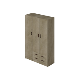 [AZ25956] Armadio tre ante con cassetti colore Argilla H210x136x52cm