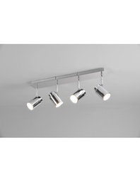 [TRIO880400406] Barra Lineare 4 Faretti Spot Orientabili Metallo Cromo Angelo Trio Lighting