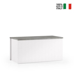[TEREL230BC] Baule Contenitore Con Chiusura Rallentata bianco, top cemento
