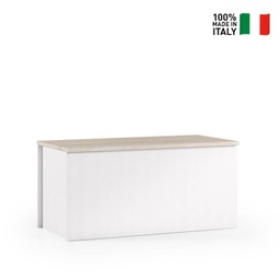 [TEREL230BROV] Baule Contenitore Con Chiusura Rallentata bianco, top rovere