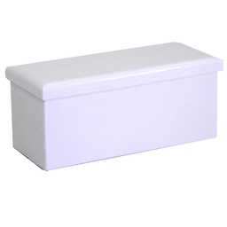 [V3813650000] Baule ecopelle bianco rettangolare cm 76x40x41