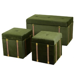 [V3813840000] Baule velluto 1-2 verde cm80x40h44