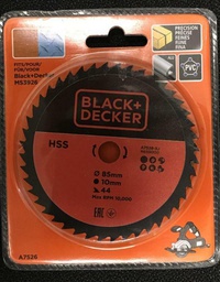 [2002191] Black e Decker lama Hss 85 mm foro 10 mm 44 denti