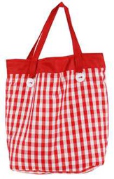[V9130500000] Borsa spesa a quadri rossi jm-1678 cm. 40 x 11,5 h 33