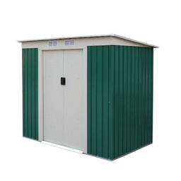 [8053323382614] Box casetta da giardino in lamiera Verde tetto Crema BASIC XS 201x121x h176 cm