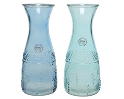 [20041822] Caraffa acqua in vetro con rilievo 2 colori assortiti