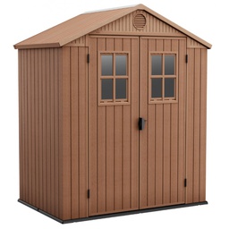 [K255777] Casetta Da Giardino Darwin 6X4 C/Fin.Front. Marrone Keter