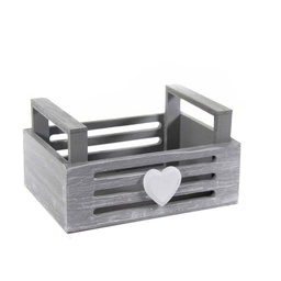 [GIC738340] Cassetta in legno grigia decorazione tavolo decoupage cm 17 x 12 x 10 h