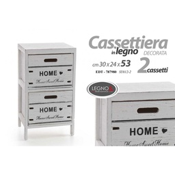 [GIC787980] Cassettiera 2 cassetti bagno cucina cm 30 x 24 x 53 h