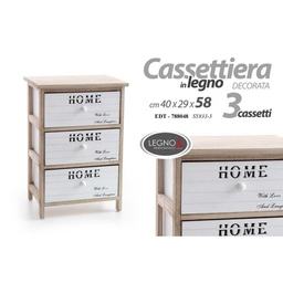 [GIC788048] Cassettiera 3 cassetti bagno cucina Home anticato shabby cm 40 x 29 x 58 h