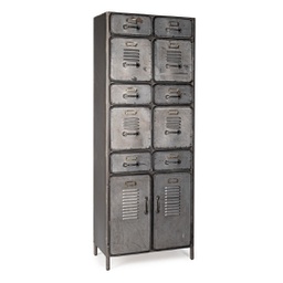 [B0746715] Cassettiera Store 2 ante e 10 cassetti stile industrial cm 169h