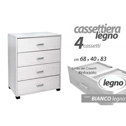 [GIC715662] Cassettiera como 4 cassetti bianco cm 68 x 40 x 83 h