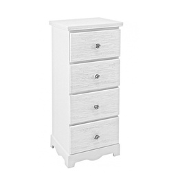 [B0744182] Cassettiera da camera in MDF quattro cassetti Bianca BLANC 31,5x26x h80 cm