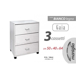 [GIC768644] Cassettiera da camera tre cassetti cm 50 x 40 x 64 h