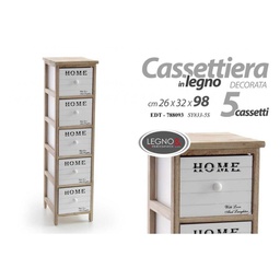 [GIC788093] Cassettiera decoro HOME Stretta 5 cassetti, fornita montata