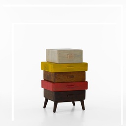 [ET/066] Cassettiera moderna legno marrone e multicolor cm 57 x 45 x h 110