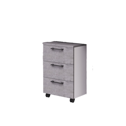 [AZ26557] Cassettiera tre cassetti  da ufficio con ruote e serratura  colore Cemento H40x58x55cm