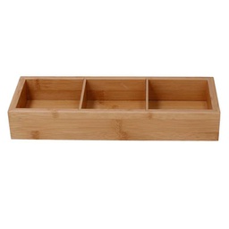 [V5036150000] Cassetto bambù 3 scomparti naturale rettangolare cm 30