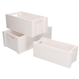 [V5033790000] Cassetto legno 1-3 bianco rettangolare cm34x19h12