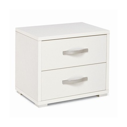 [A10005] Comodino con 2 cassetti bianco frassinato in legno nobilitato 36x52xH 43