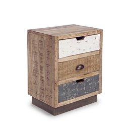 [B0745495] Comodino da camera vintage 3 cassetti