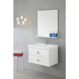 [BR606058] Composizione Bagno a sospensione due cassetti Bianco  75x47x h51 cm