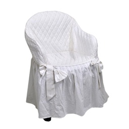 [V08145600PO] Coprisedia poltrona bianco poliestere cm 44x38h38/45
