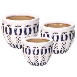 [V5866730000] Coprivaso ceramica 1-3 bianco azzurro cmø30h21