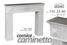 [GIC722219] Cornice finto camino stile shabby cm 110 x 23 x 96