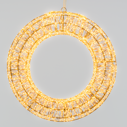 [20038393] Corona Marrone 3D ø55cm 3000 MicroLED FlashLED Diamond bianco caldo