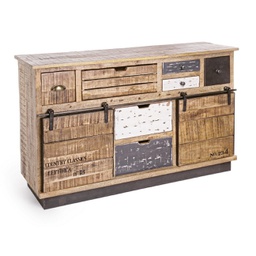[B0745462] Credenza 2 ante 7 cassetti Tudor 125x37x80h cm