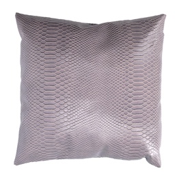 [V2510360000] Cuscino ecopelle grigio quadro cm 38x38h38